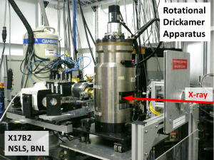 Rotational Drickamer apparatus (RDA) at X17B2 beamline, National Synchrotron Light Source (NSLS), Brookhaven National Laboratory (BNL), USA